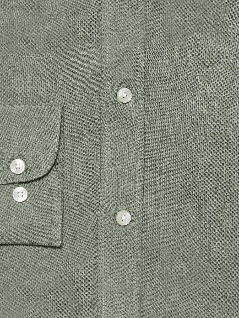 Olive Green Linen Blended Formal Shirt - Exclusive