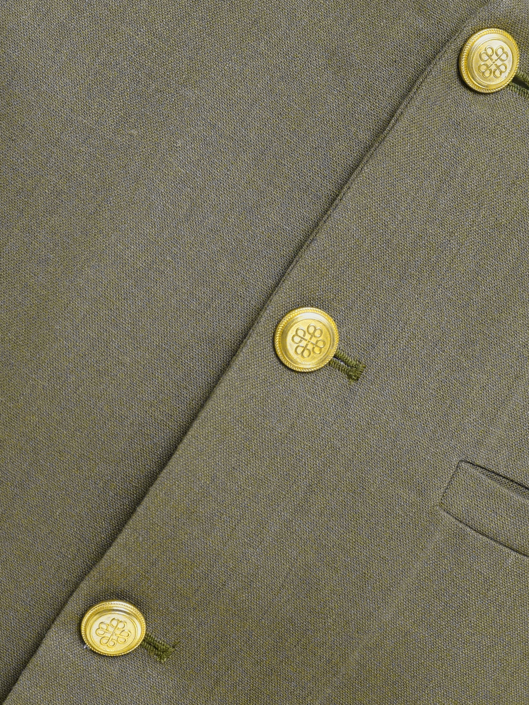 Olive Green Linen Structured Waistcoat