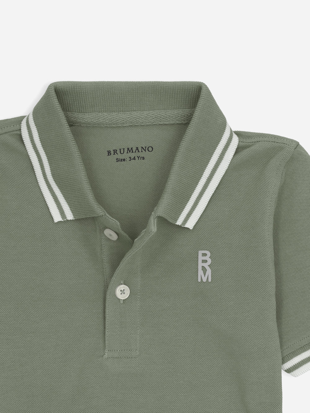 Olive Green Pique Casual Tipped polo