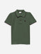 Olive Green Polo With Tipping Collar