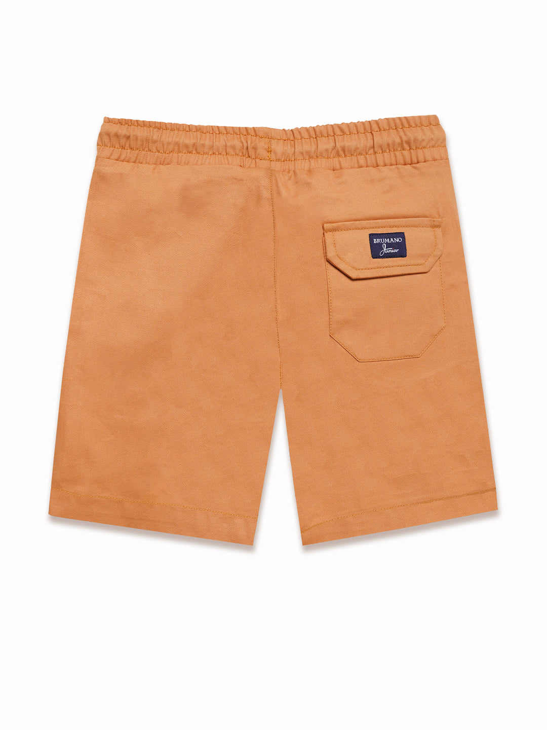 Orange Twill Structured Cotton Casual Shorts - Junior