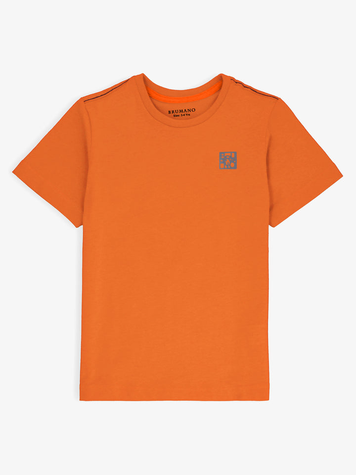 Orange Basic Crew Neck Casual T-Shirt Brumano Pakistan