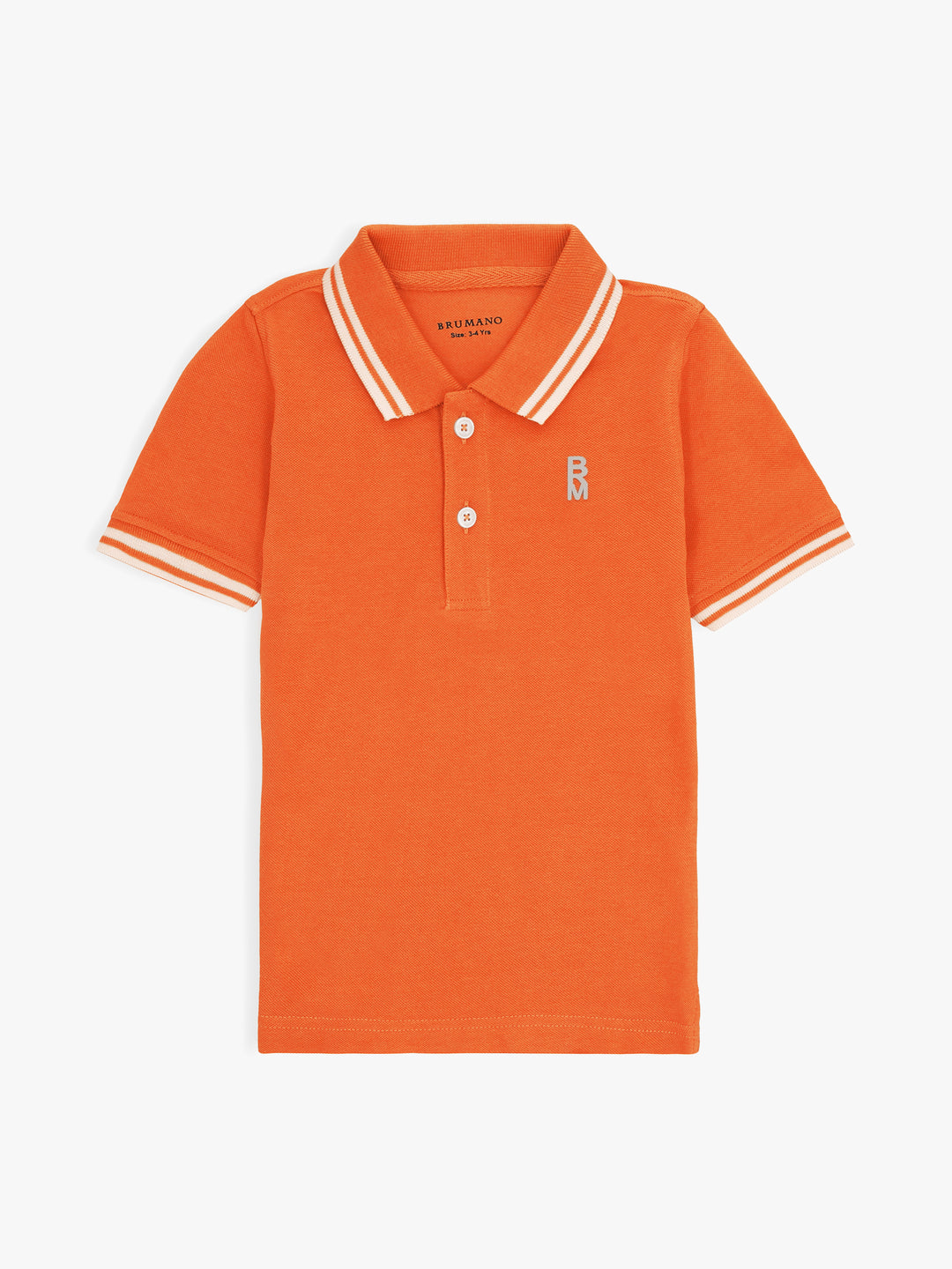 Orange pique casual tipped polo brumano pakistan