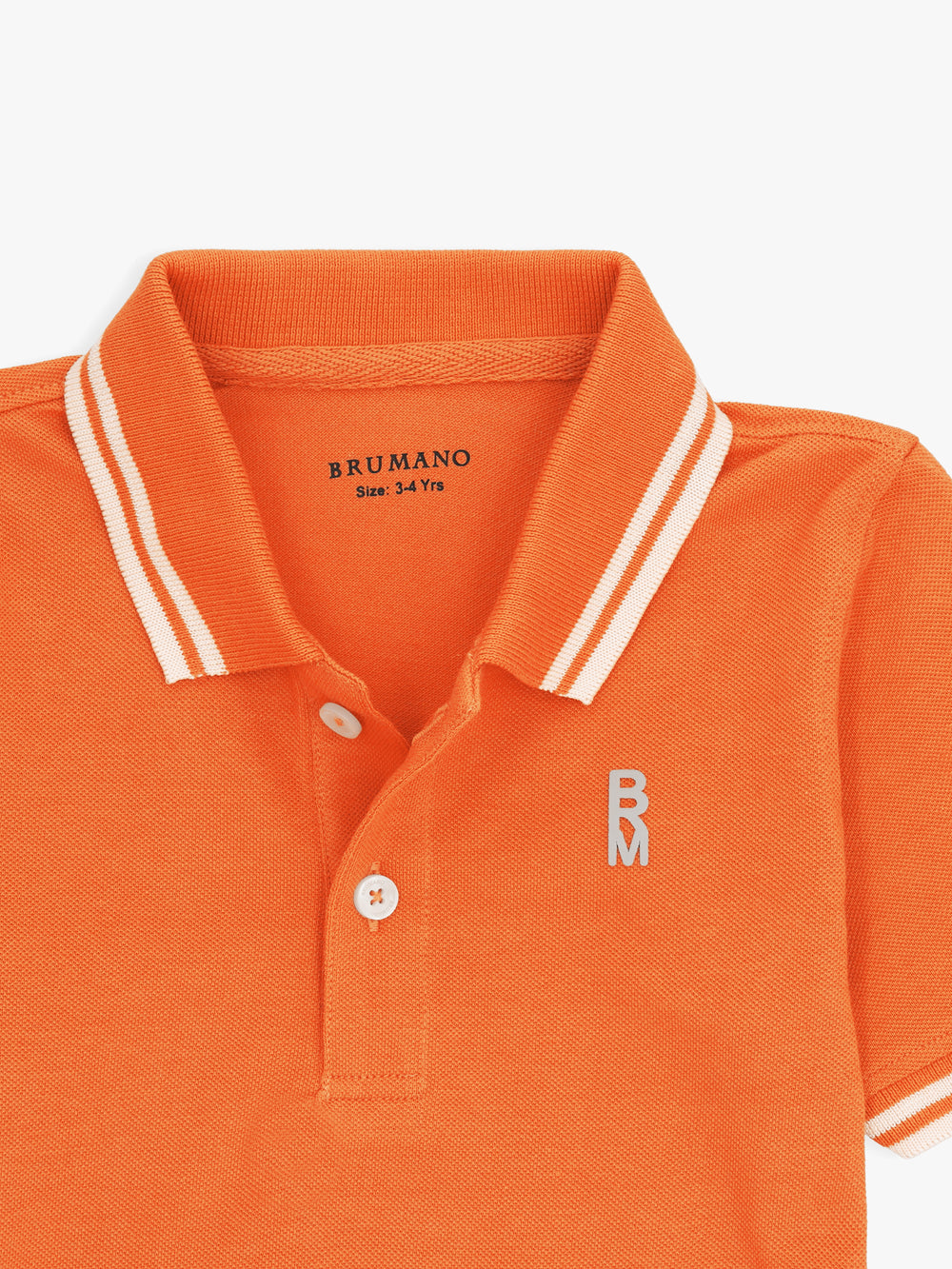 Orange Pique Casual Tipped polo