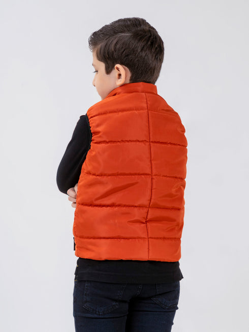 Orange Quilted Sporty Casual Gilet - Unisex Brumano Pakistan