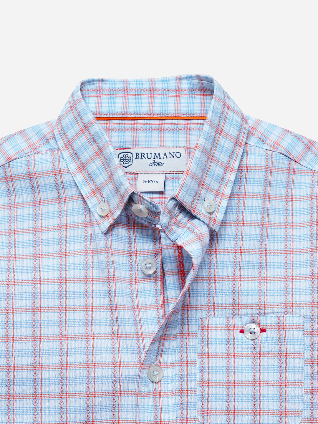 Orange & Blue Checkered Casual Shirt