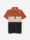Orange & Brown Three Tone Casual Polo