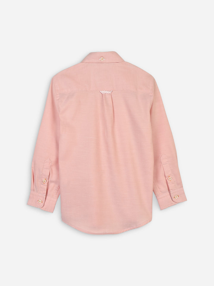 Peach Pink Oxford Long Sleeve Casual Shirt Brumano Pakistan