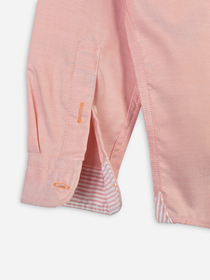 Peach Pink Oxford Long Sleeve Casual Shirt Brumano Pakistan