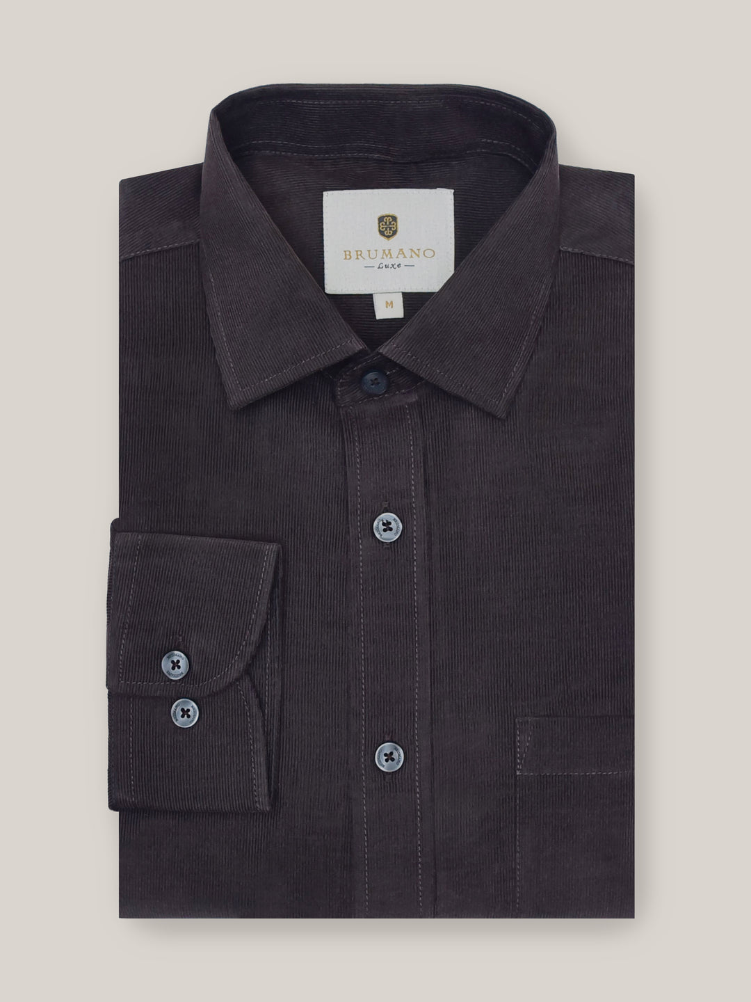 Pecan brown corduroy shirt   exclusive brumano pakistan