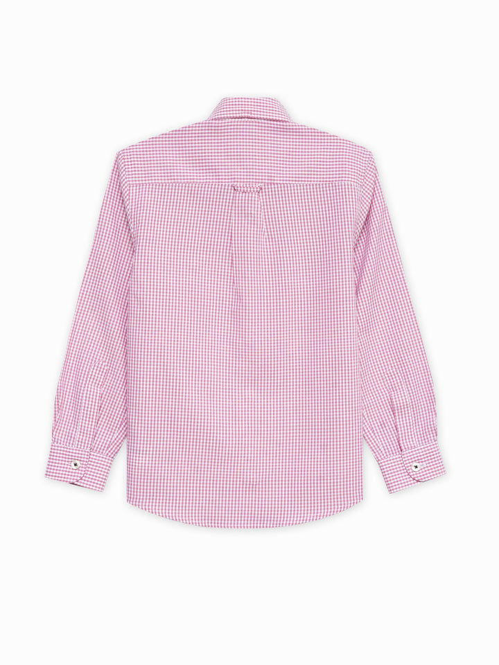 Pink Gingham Checkered Casual Shirt - Junior