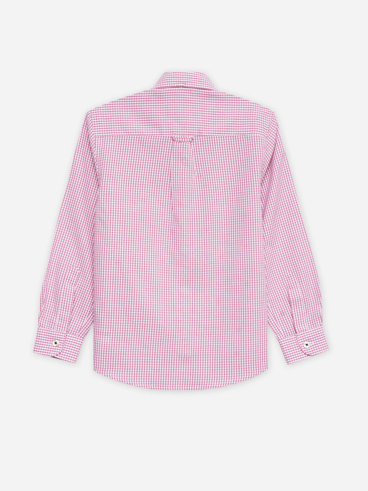 Pink Gingham Checkered Casual Shirt - Junior