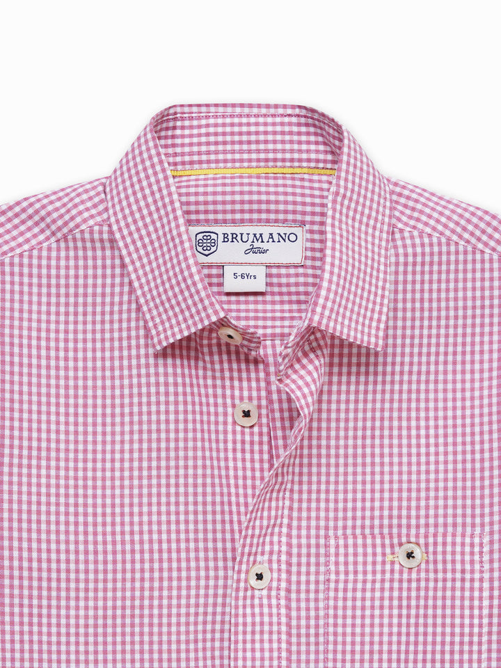 Pink Gingham Checkered Casual Shirt - Junior