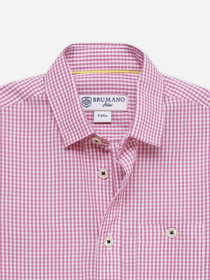 Pink Gingham Checkered Casual Shirt - Junior
