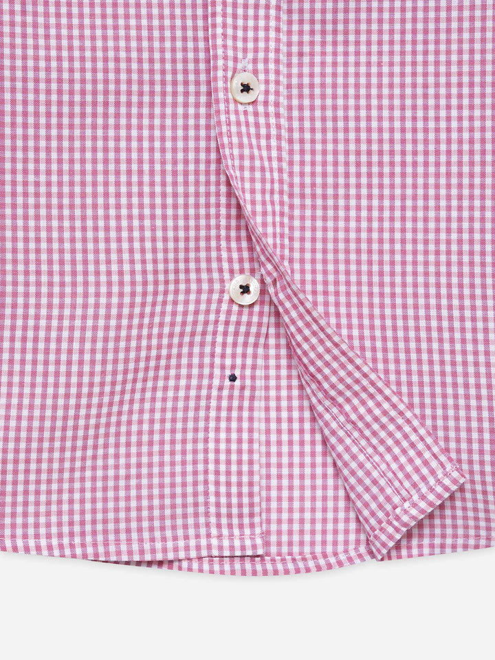 Pink Gingham Checkered Casual Shirt - Junior