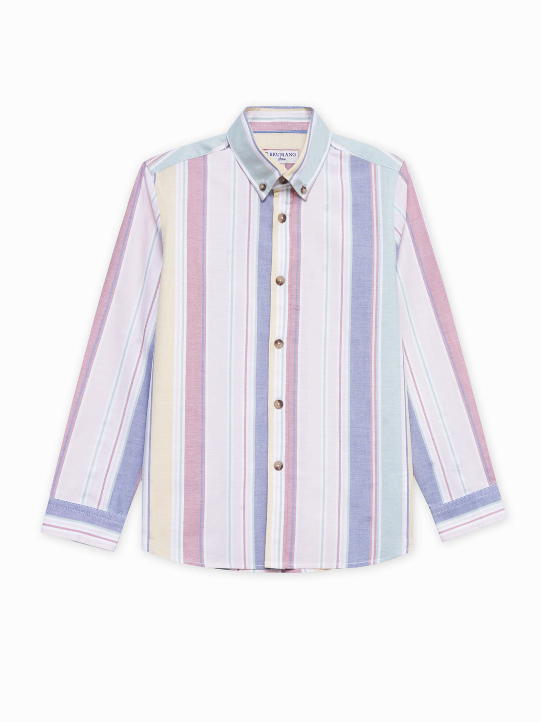 Pink multicolor striped oxford shirt   junior