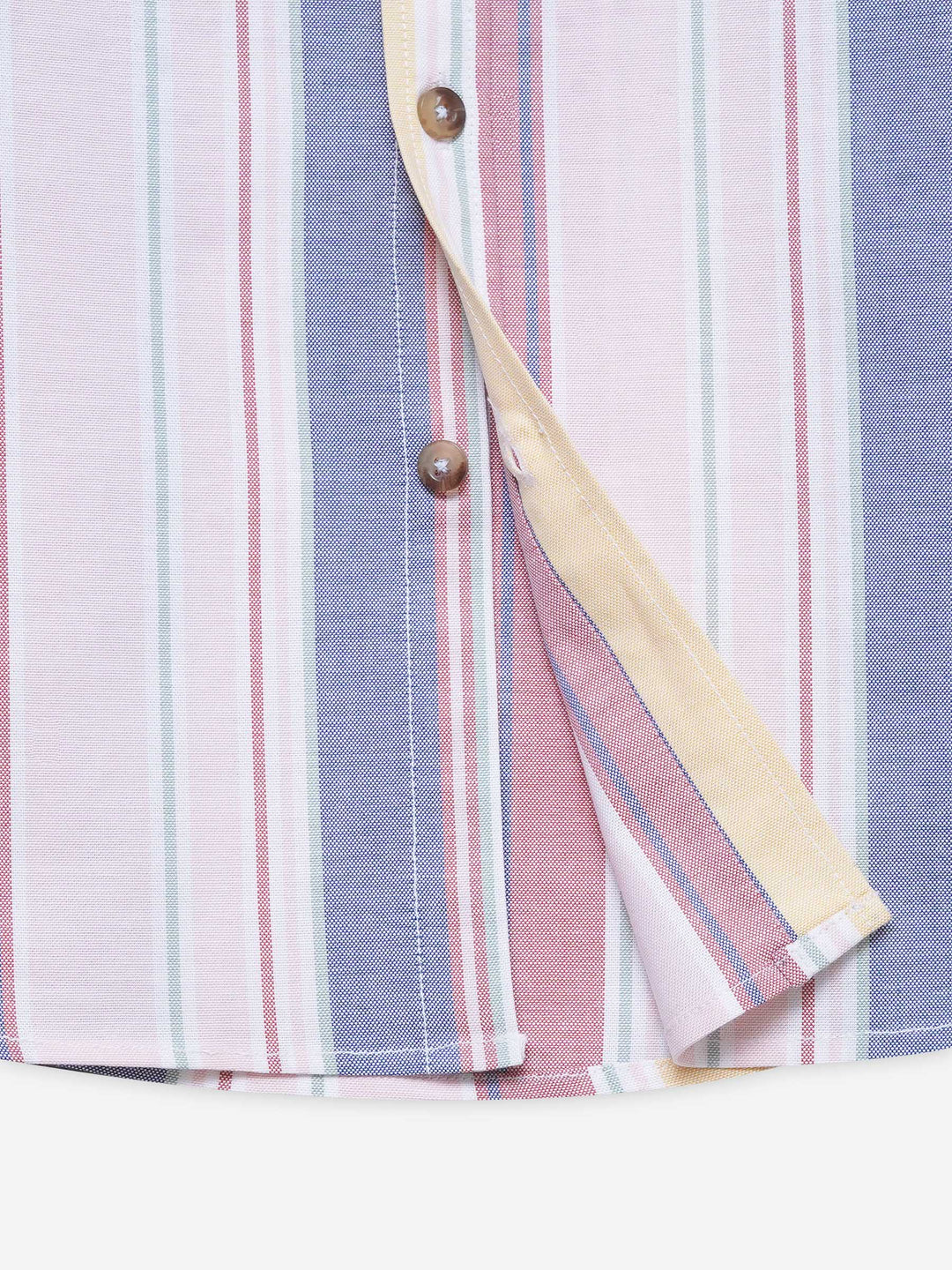 Pink Multicolor Striped Oxford Shirt - Junior
