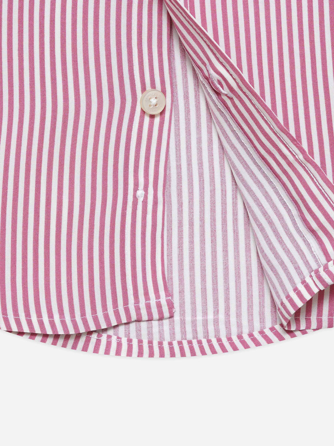 Pink & White Striped Half Sleeve Casual Shirt - Junior