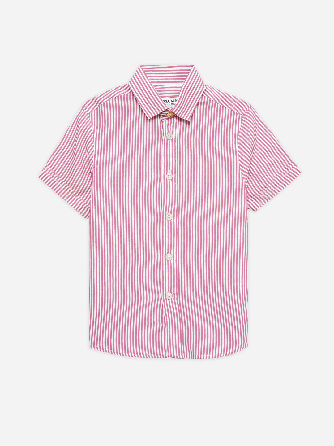 Pink & White Striped Half Sleeve Casual Shirt - Junior