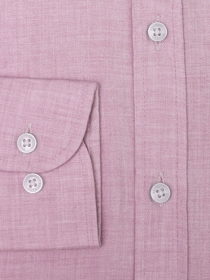 Pink Wool Blended Button Down Shirt - Luxe