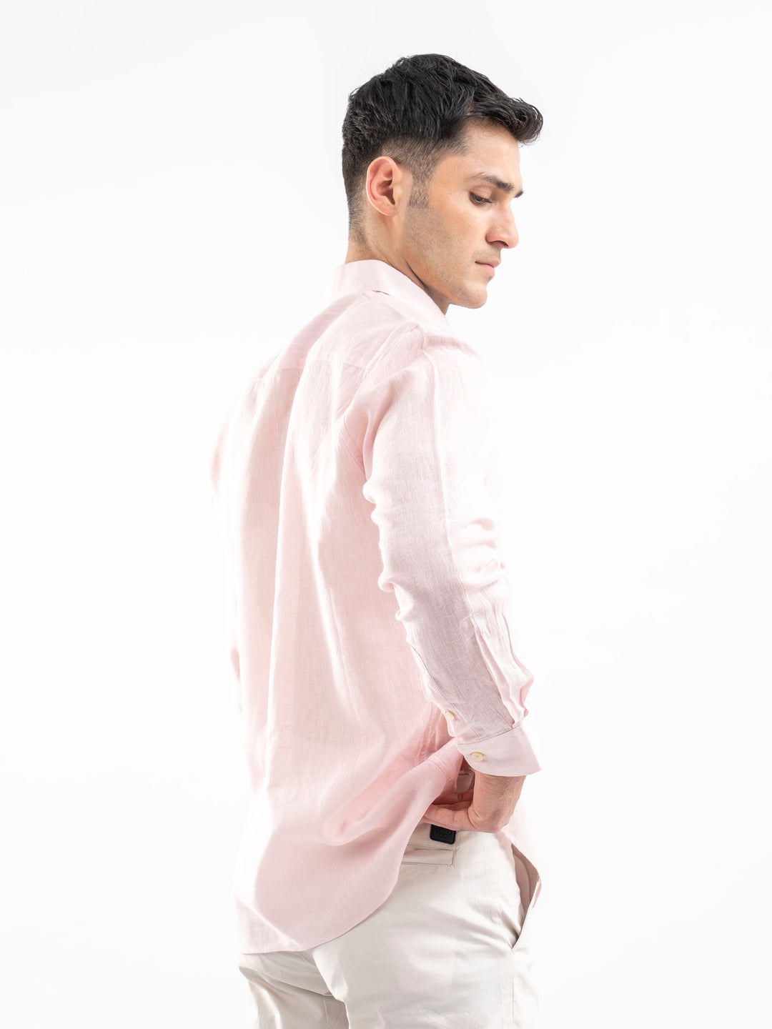 Pink Airy Linen Blended Shirt