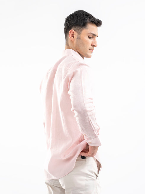 Pink Airy Linen Blended Shirt