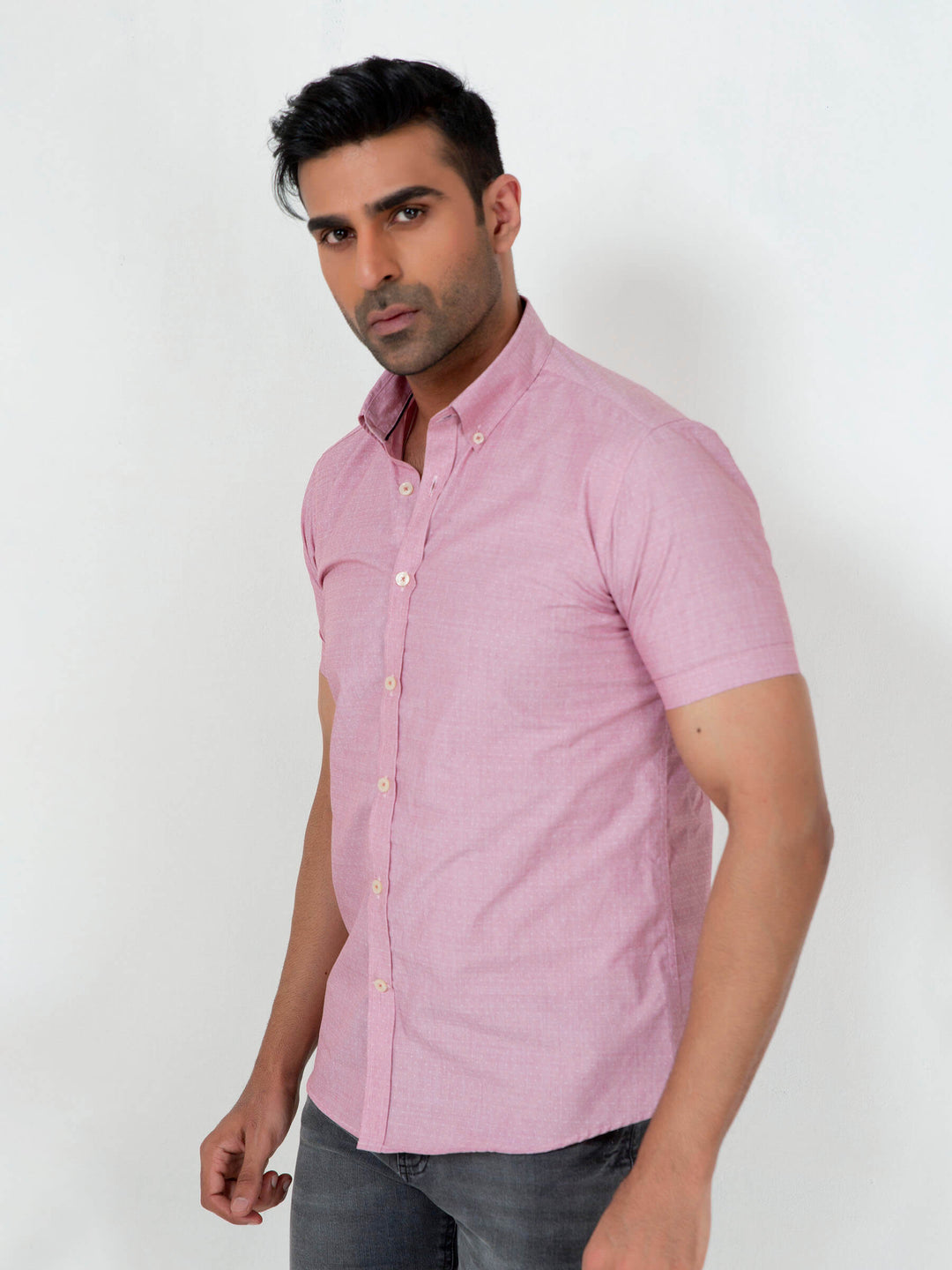 Pink Dobby Half Sleeve Shirt Brumano Pakistan