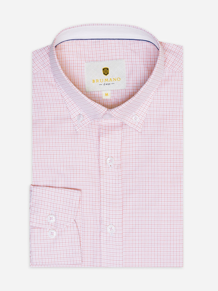 Pink Gingham Button Down Formal Shirt