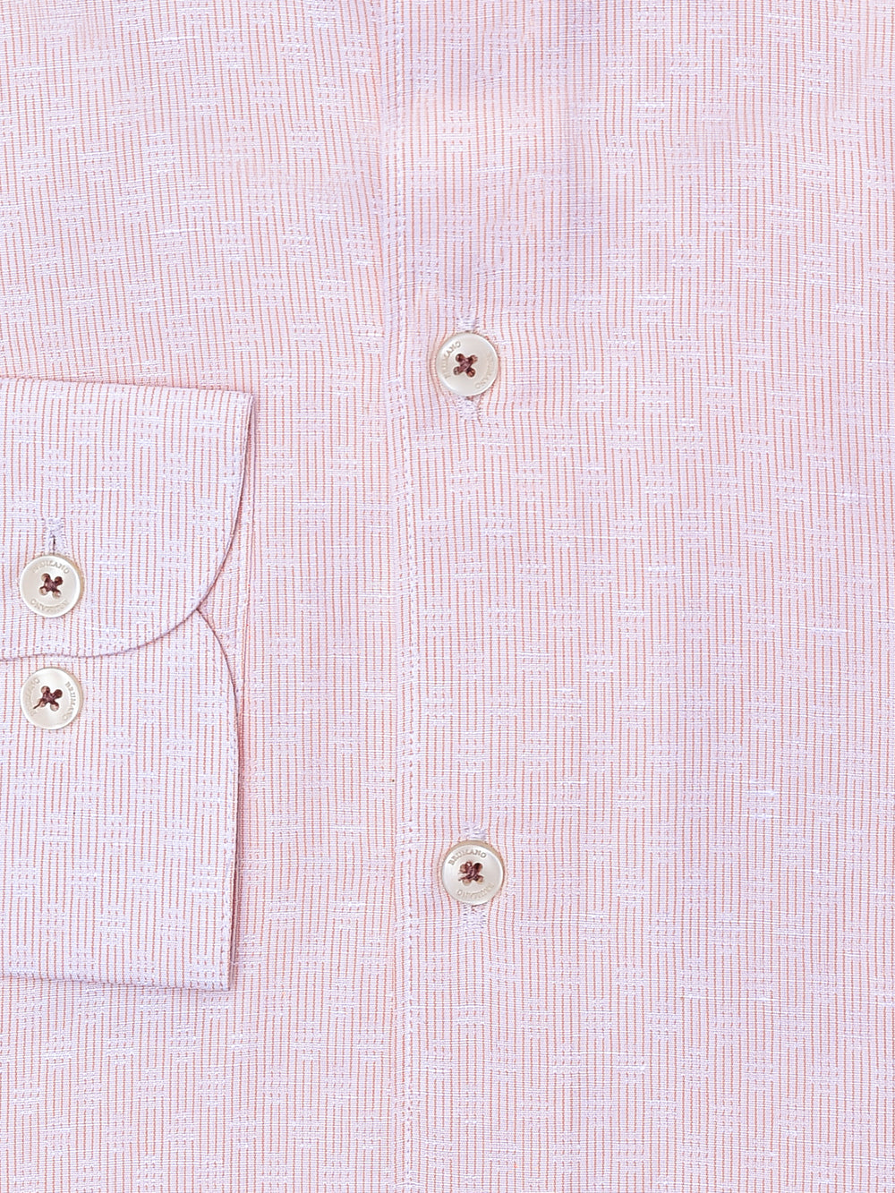Pink Jacquard Structured Linen Shirt