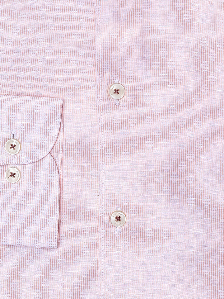 Pink Jacquard Structured Linen Shirt Brumano Pakistan