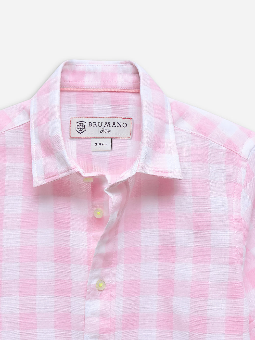Pink large gingham half sleeve casual shirt brumano pakistan 