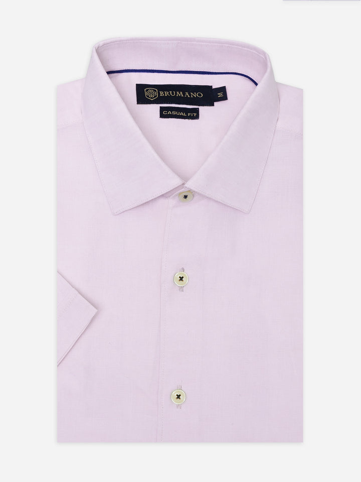 Pink Light Weight Linen Half Sleeve Shirt