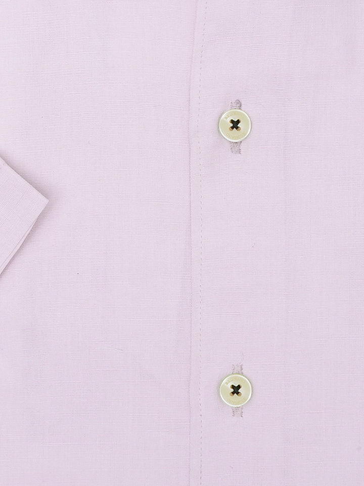 Pink Light Weight Linen Half Sleeve Shirt