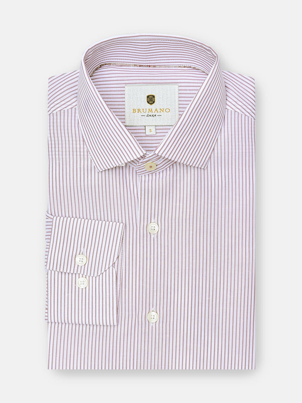 Pink Pinstriped Linen Blended Formal Shirt Brumano Pakistan