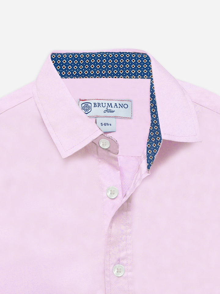 Pink Satin Formal Shirt - Junior