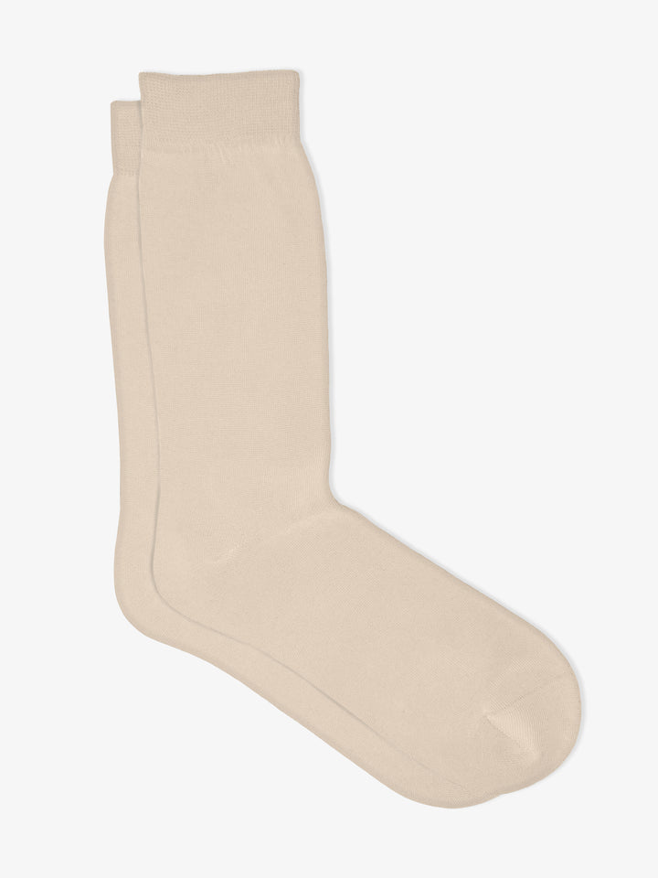 Plain Beige Cotton Socks