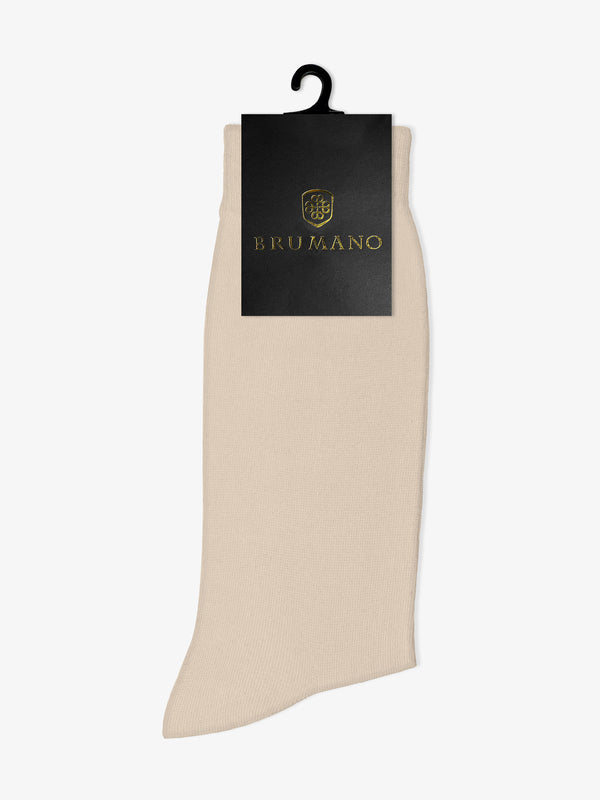 Plain Beige Cotton Socks