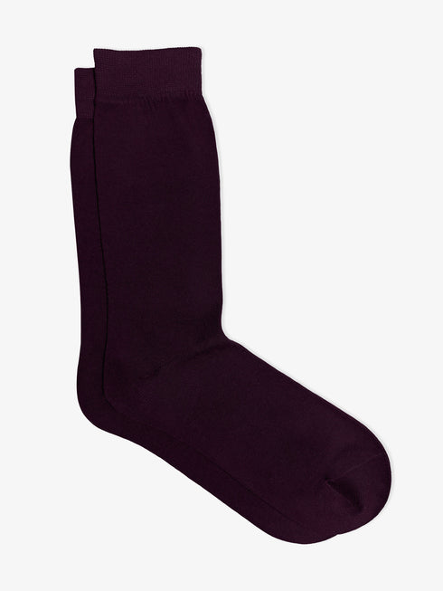 Plain Burgundy Cotton Socks