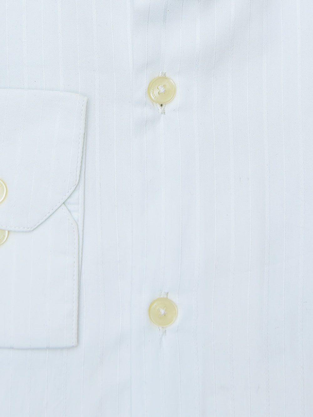 Plain White Striped Shirt With Cutaway Collar