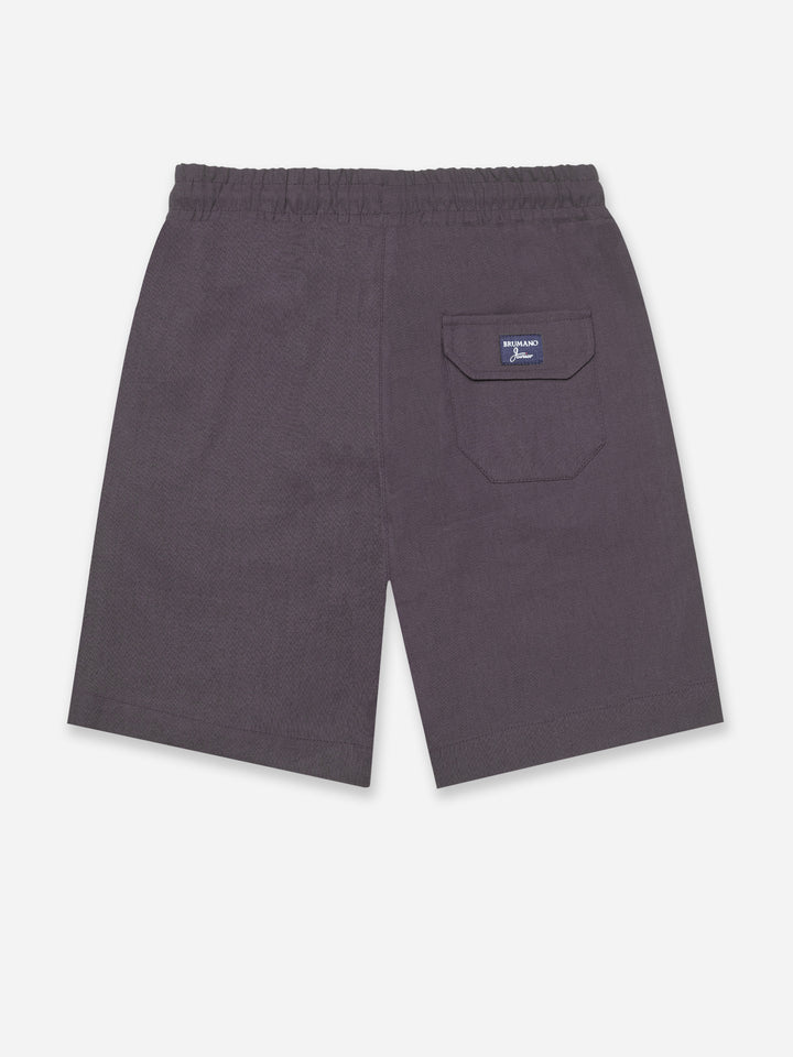 Purple Linen Casual Shorts - Junior