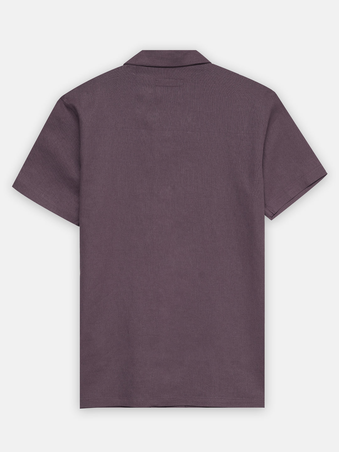 Purple Linen Half Sleeve Cuban Collar Shirt