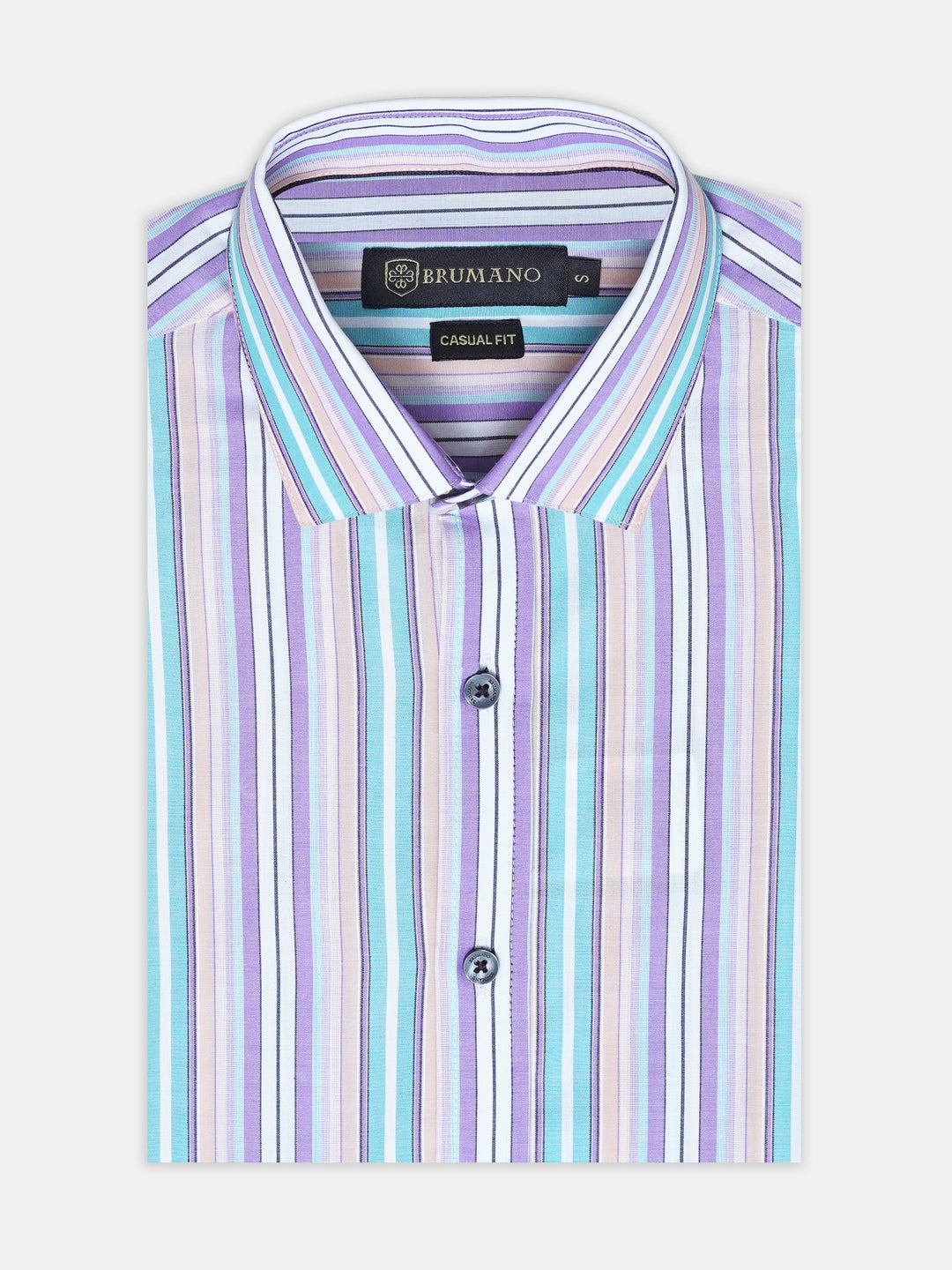 Purple & peach striped formal shirt