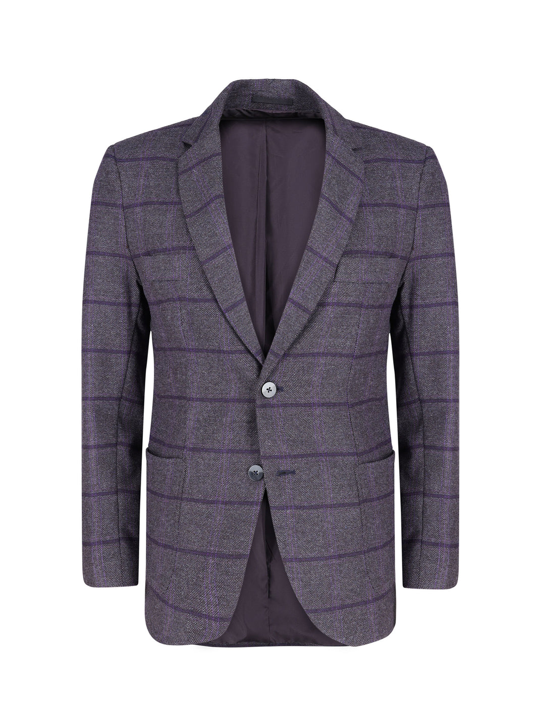 Purplecheckeredwool cashmereblazer sartoriabrumanopakistan