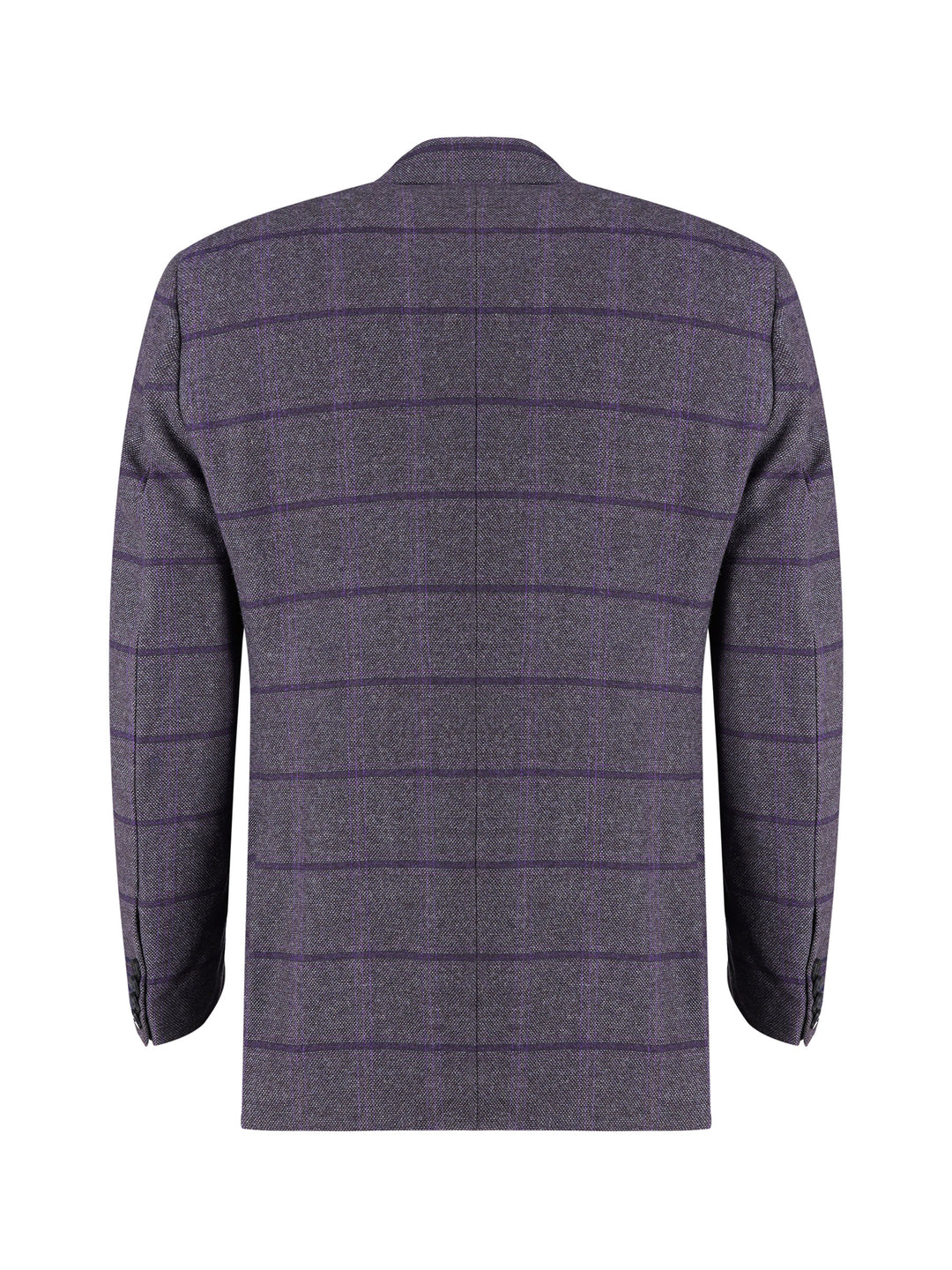 Purple Checkered Wool & Cashmere Blazer - Sartoria