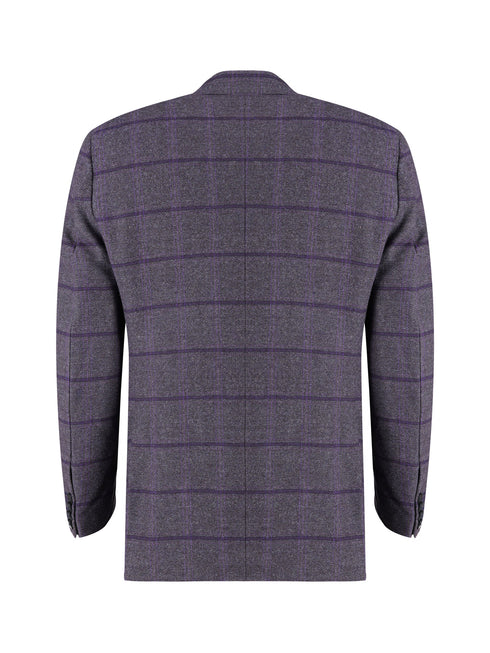 Purple Checkered Wool & Cashmere Blazer - Sartoria