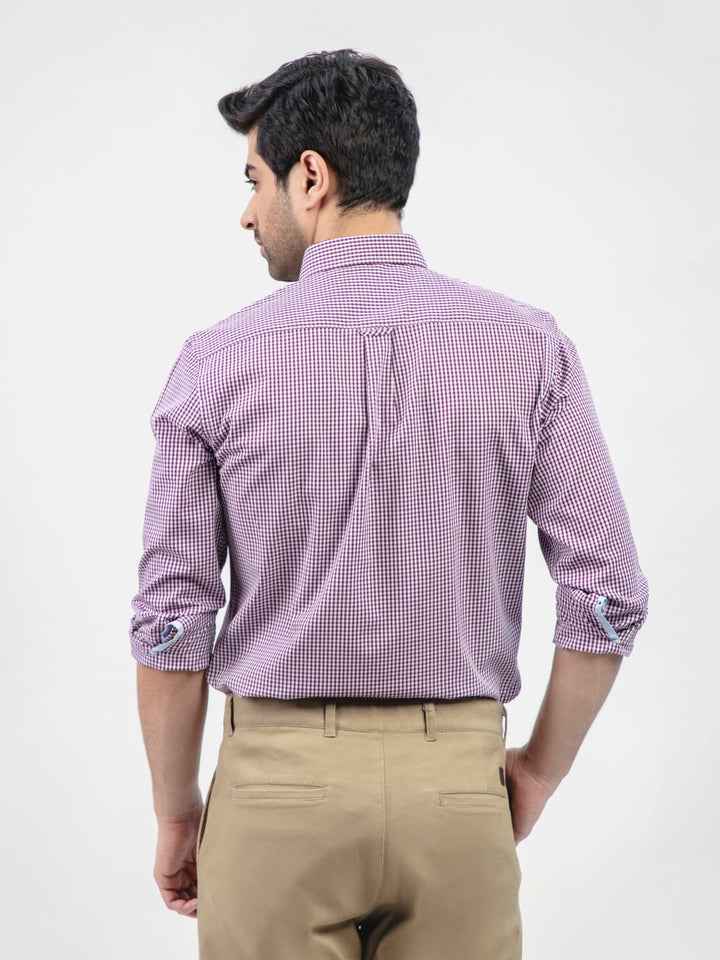 Purple Gingham Button Down Shirt Brumano Pakistan