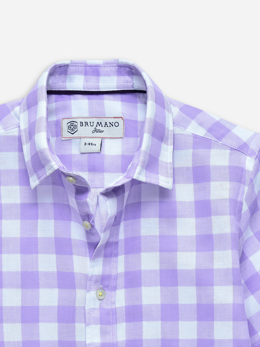 Purple Large Gingham Half Sleeve Casual Shirt