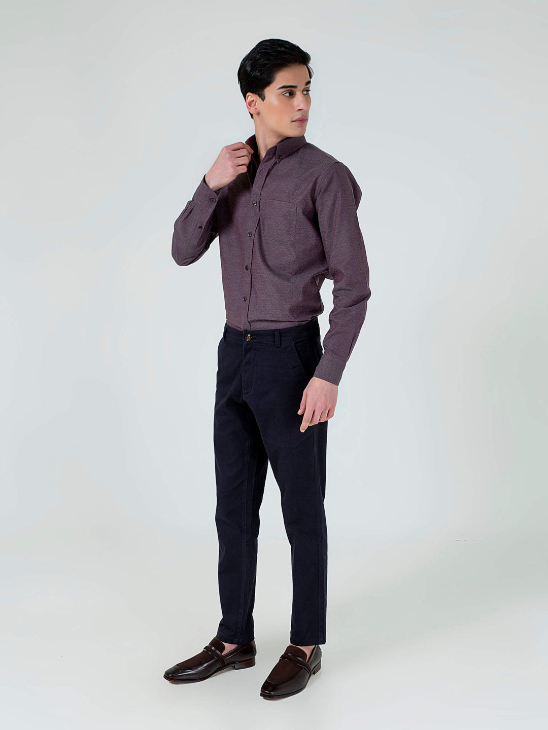 Purple Melange Button Down Shirt Brumano Pakistan
