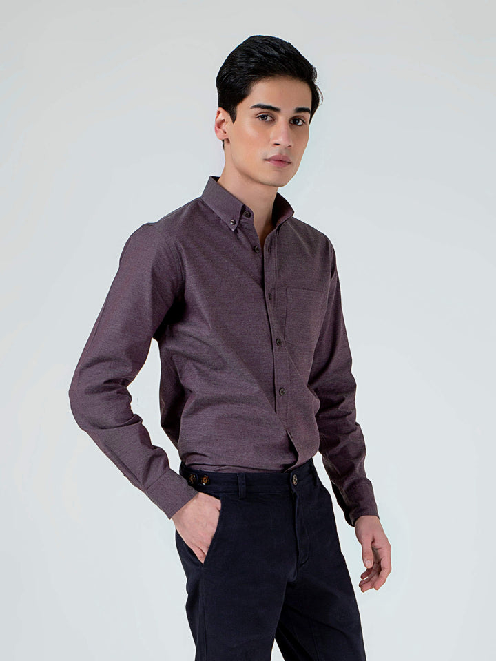 Purple Melange Button Down Shirt Brumano Pakistan