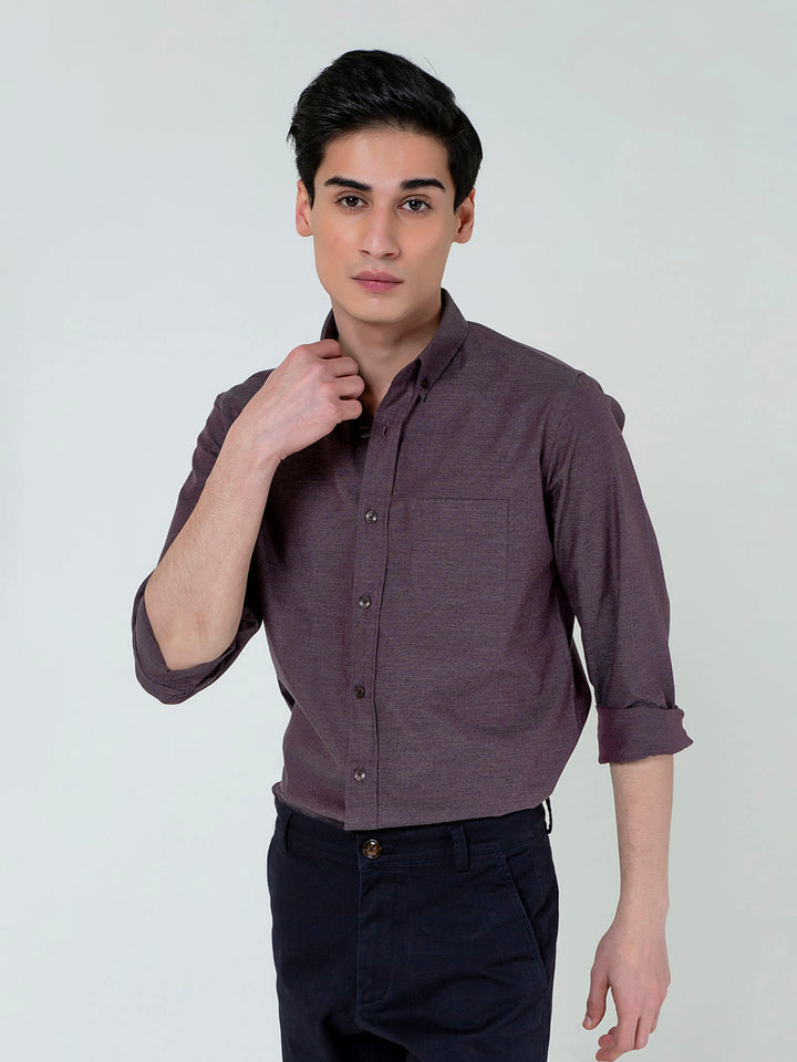 Purple Melange Button Down Shirt Brumano Pakistan
